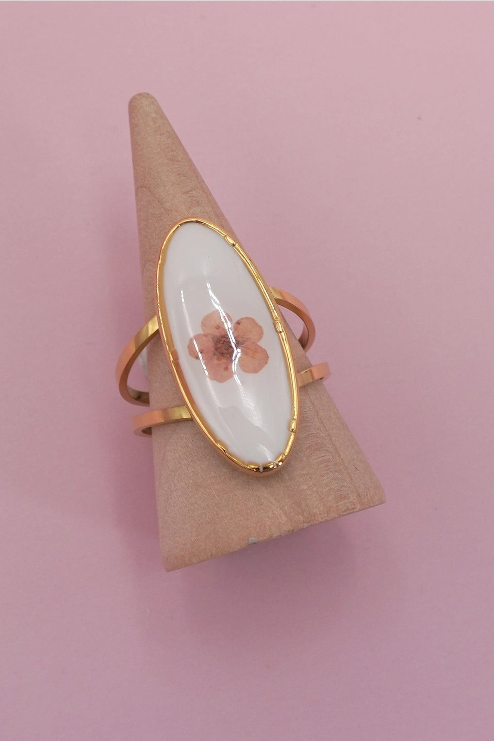 18K Stainless Steel Tarnish Free Floral Rings