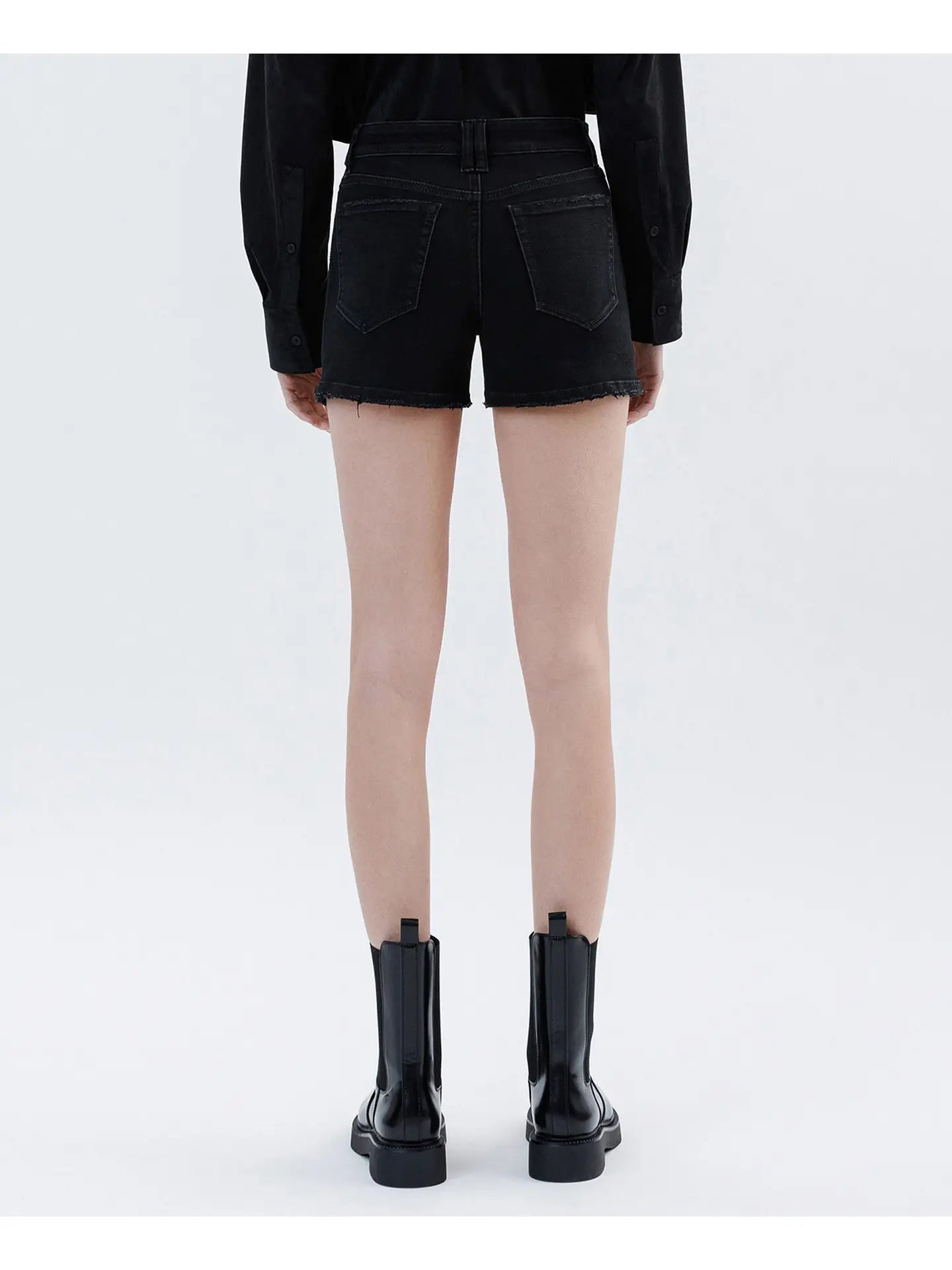 High Rise Utility Pocket Denim Shorts