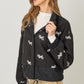 Bow Embroidery Sherpa Jacket