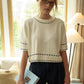 Stitch Effect Detail Short Sleeve Top