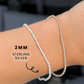 Sterling Silver Classic 2 MM Tarnish Free Stretch Bracelet
