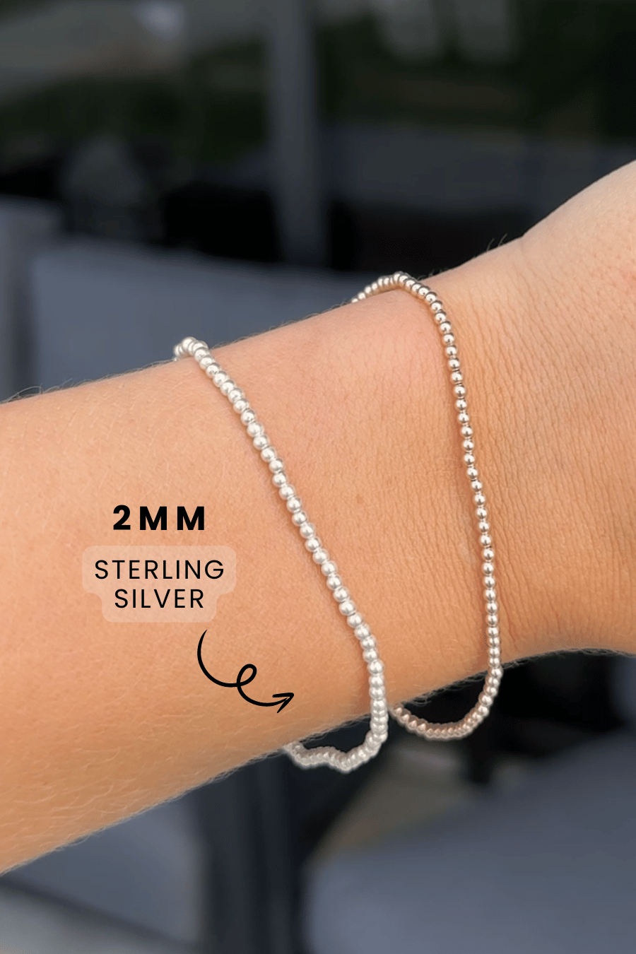 Sterling Silver Classic 2 MM Tarnish Free Stretch Bracelet