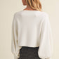 Bateau Neck Dolman Sleeve Pullover