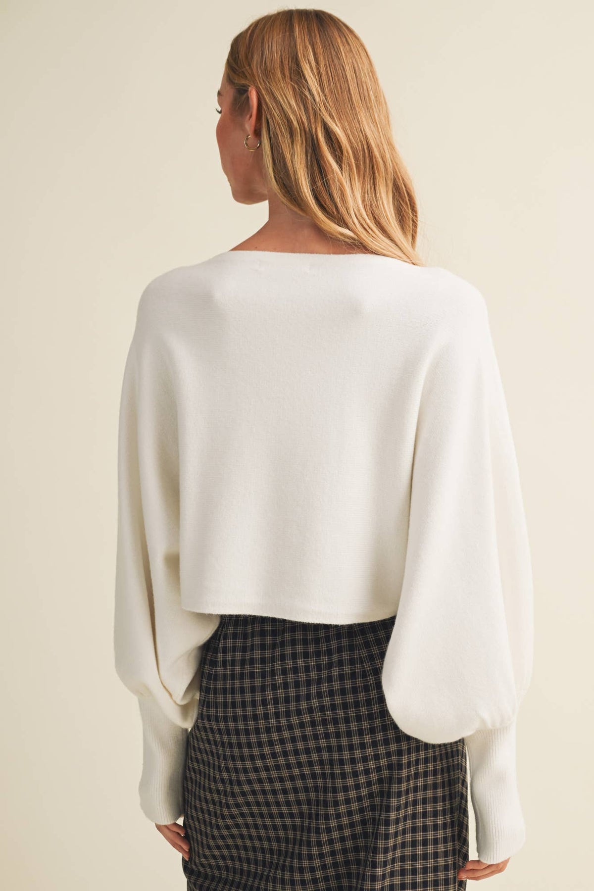 Bateau Neck Dolman Sleeve Pullover