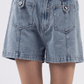 High Waist Washed Jean Y2K Shorts