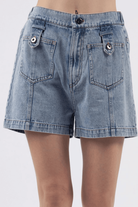 High Waist Washed Jean Y2K Shorts