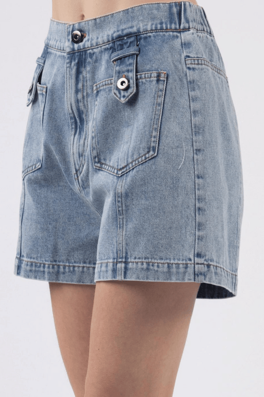High Waist Washed Jean Y2K Shorts