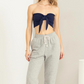 Alana Smocked Tie Front Tube Top