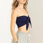 Alana Smocked Tie Front Tube Top