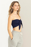 Alana Smocked Tie Front Tube Top