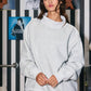 Vintage Wash Print Mock Neck Oversized Sweatshirt