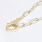Cz Lobster Closure Paperclip Shape Necklace