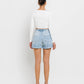 Mid Rise Double Cuffed Boyfriend Shorts