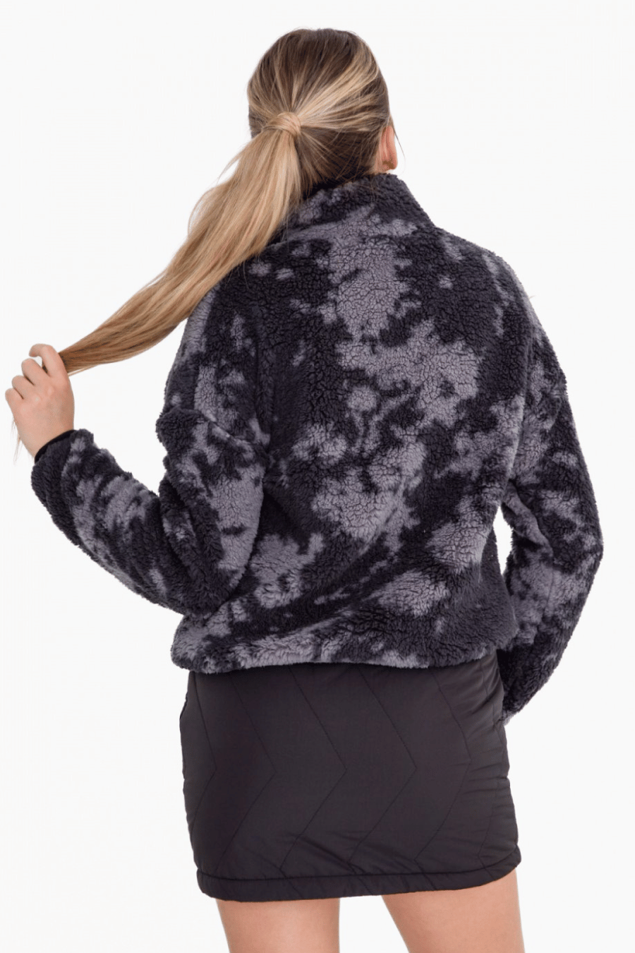 Dark Inkblot Half Zip Sherpa Pullover