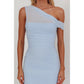 One Shoulder Sheer Maxi Dress