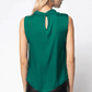 Draped Sleeveless Top with Gathered Neckline
