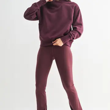 Heartline Fleece Mock Neck Sweater