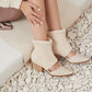 Ballerina Chunky Knit Ankle Cuff Boots