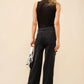 Mid Rise Crystal Slit Bottom Denim Jeans