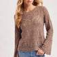 Boho Pointelle Open Knit Top Pullover