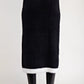 Fuzzy Sweater Midi Skirt with Contrast Edge Detail