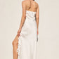 Going Out Strapless Ruffled Slit Maxi Dress