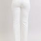 High Waist White Side Slit Slim Bootcut Jeans