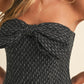 Tweed Strapless Front Bow Mini Dress