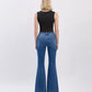 High Rise Distressed Classic Flare Jeans