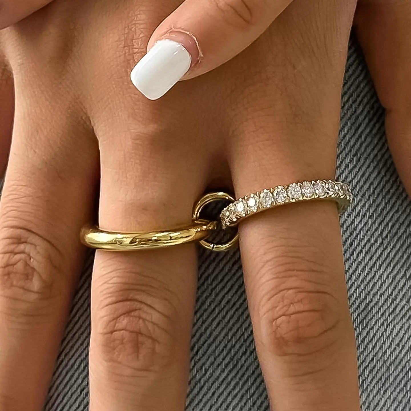 Justine 18K Gold Non-Tarnish Cz Hoop Ring