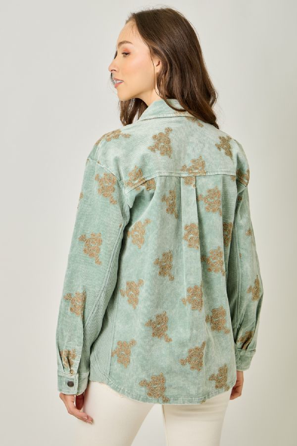 Washed Corduroy Embroidery Jacket