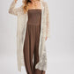 Boho Long Line Side Slit Crochet Cardigan