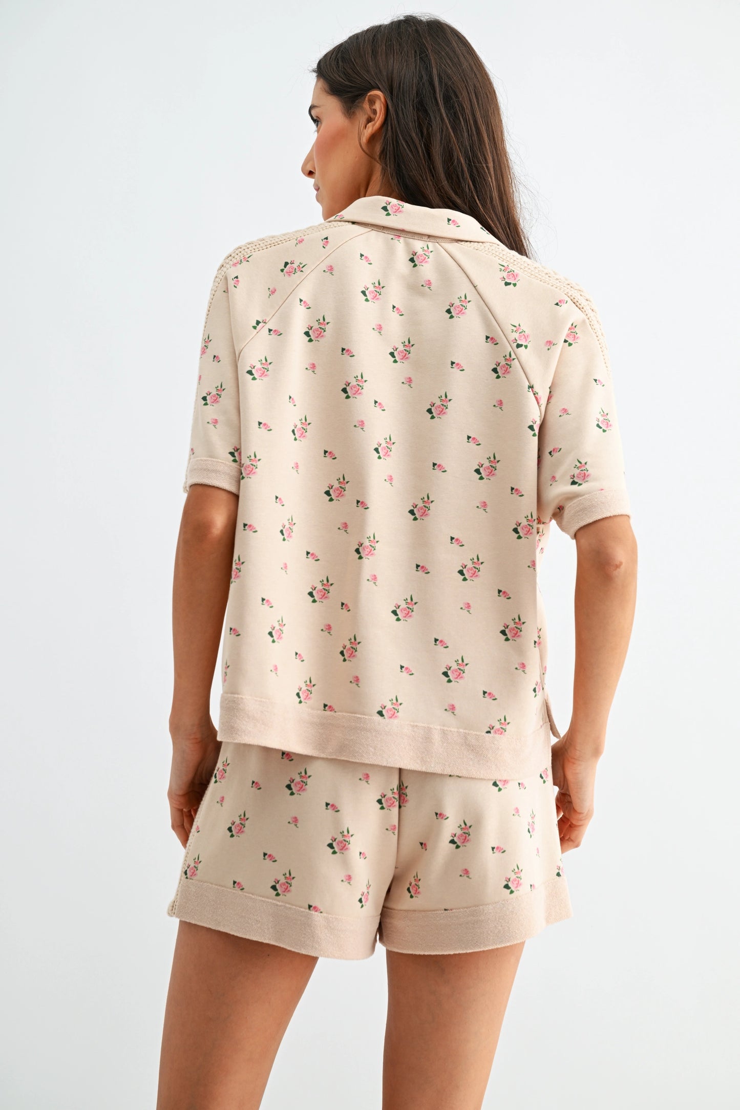 Floral Short Sleeve Top and Shorts Set