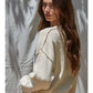 Knit Sweater Pullover Top with Embroidered "USA"