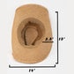Western Straw Weave Cowrie Shell Rope Strap Cowboy Hat