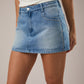 Low Rise Studded Denim Skort