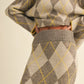 Argyle Sweater Top and Midi Skirt Set