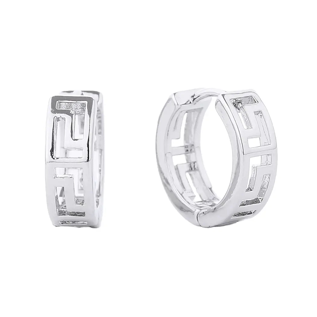14K Gold-Dipped Carved Hoop Earring