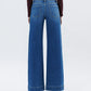 High Rise Trouser Hem Extreme Wide Leg Jeans