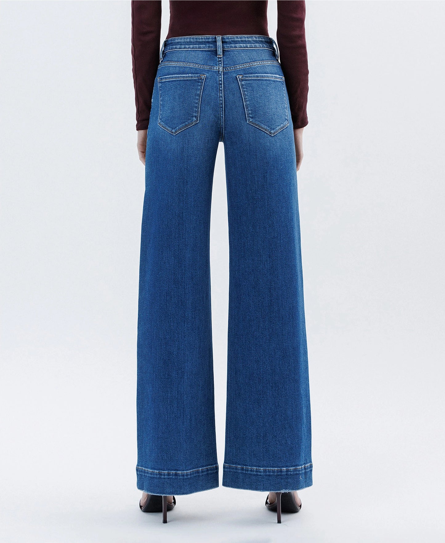 High Rise Trouser Hem Extreme Wide Leg Jeans