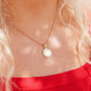 18K Gold Stainless Steel Round CZ Pendant Necklace