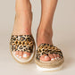 Cynthia Richard Bardot Leopard Print Leather Sandal