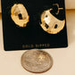 Gold Dipped Geometric Round Hoop Earrings