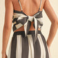 Wide Stripe Pattern Tied in Back Top
