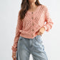 Knit Cardigan with Gold Button Detail