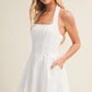 Stretch Linen Halter Mini Dress