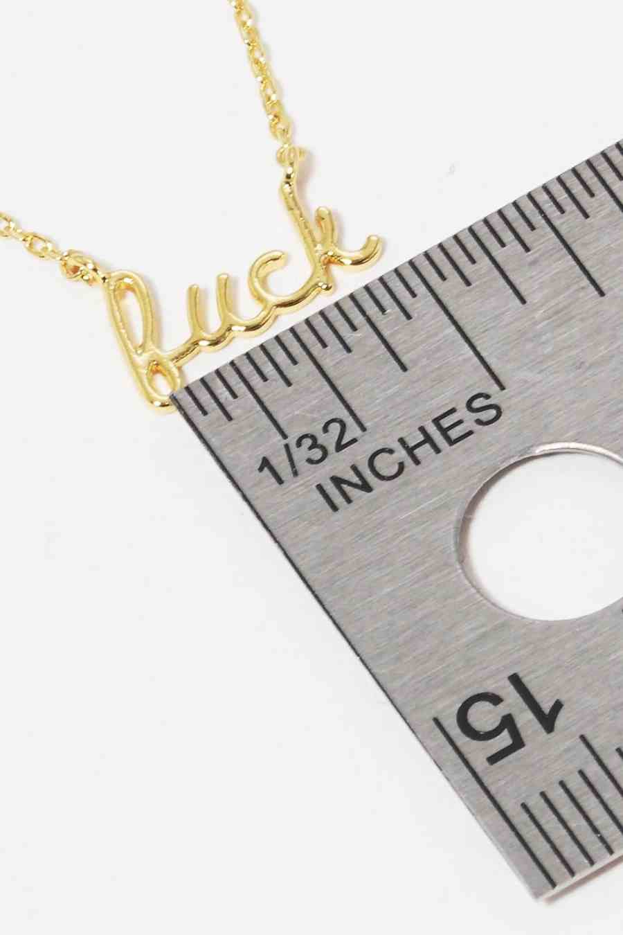 Fuck Gold-Dipped Pendant Necklace