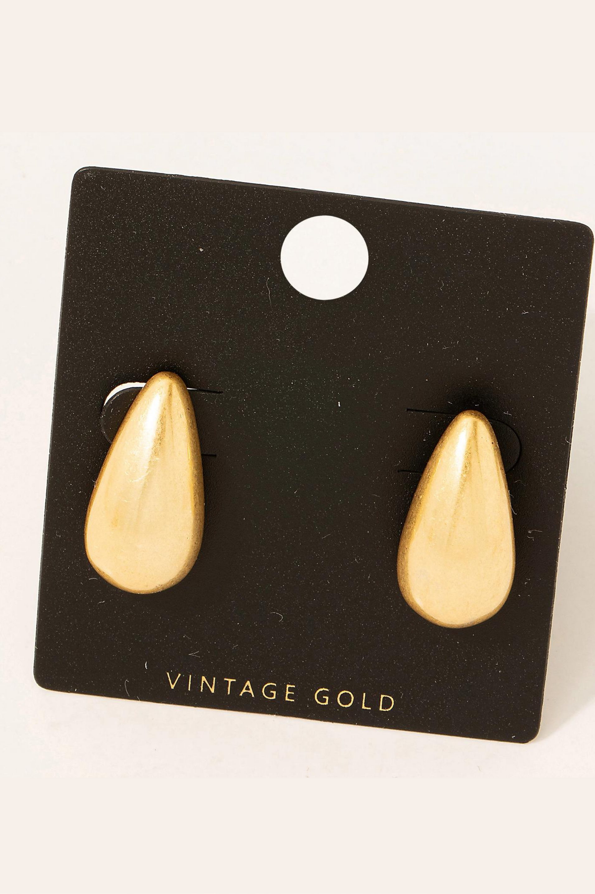 Vintage Gold Oval Hoop Huggies Earring