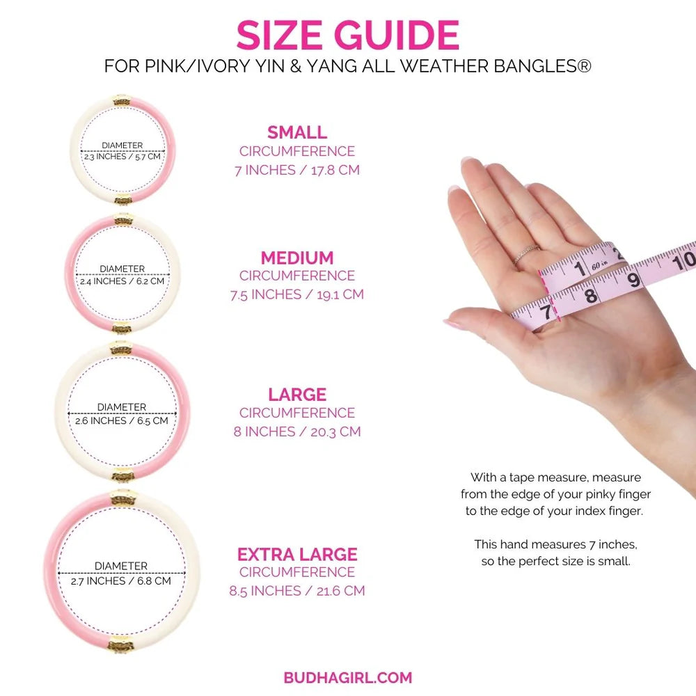 Pink and Ivory Yin & Yang Kids Bangles
