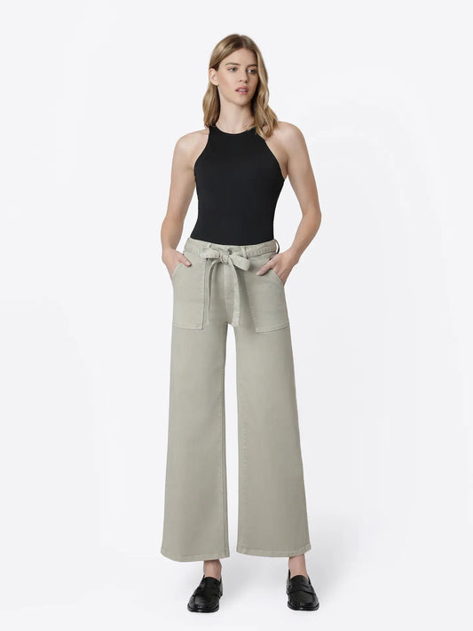 Super High Rise Self Tie Belt Wide Leg Jeans